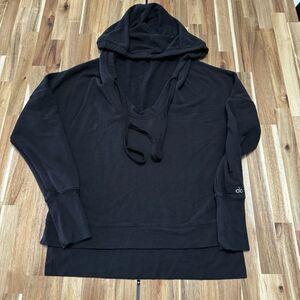 ALO Yoga Black Fluid Hoodie Sweatshirt